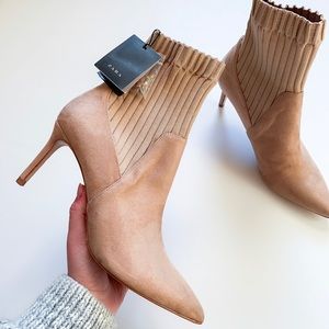 Zara Shoes - 🔥sale 🔥NWT Zara blush heeled sock boots Zara Shoes - 🔥sale 🔥NWT Zara blush heeled sock boots